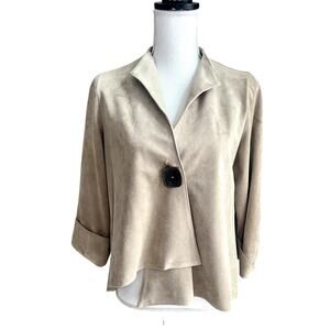 IC faux suede tan asymmetric jacket size S